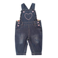 Overol Peto de Mezclilla Peacolate | Corazón Strass + Volante Fruncido + Botones Corazón | Niña/Bebé (6M-3A)