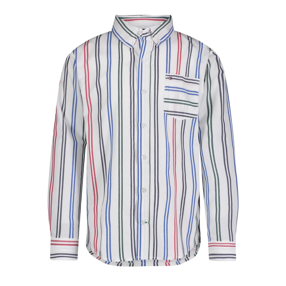 Tommy Hilfiger | Camisa Casual Manga Larga Rayas Verticales Multicolor Niño (8T - 16T)
