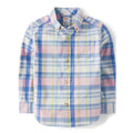 Gymboree Camisa de Cuadros Madras Manga Larga (12-18M, 18-24M, 2T, y 12T)