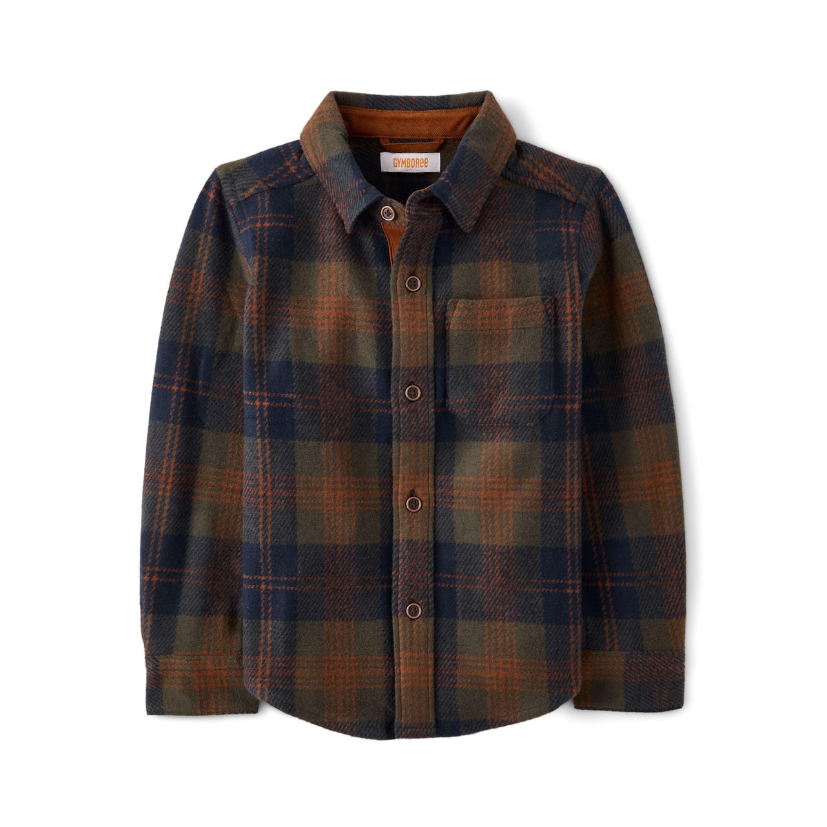 Gymboree Camisa de Franela Tartán Manga Larga para Niños – Cuadros Shale Plaid (12M - 12T)