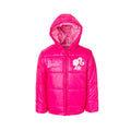 Abrigo Acolchado Puffer Barbie Oficial | Resistente al Agua + Parches Goma + Capucha | Niña Fucsia (4-16 Años)