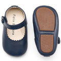 Zapatos de Vestir Antideslizantes de Suela Suave con Velcro para Bebé (Azul Marino) – Félix & Flora