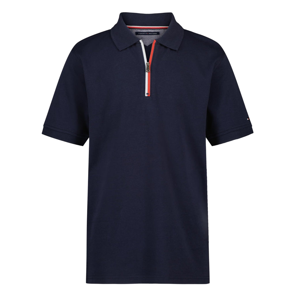 Tommy Hilfiger | Polo Manga Corta con Cremallera Niño Azul (8T - 16T)
