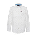 Tommy Hilfiger | Camisa Niño Manga Larga Estampado Logo All-Over Button-Down 100% Algodón Blanco (2 - 7T)