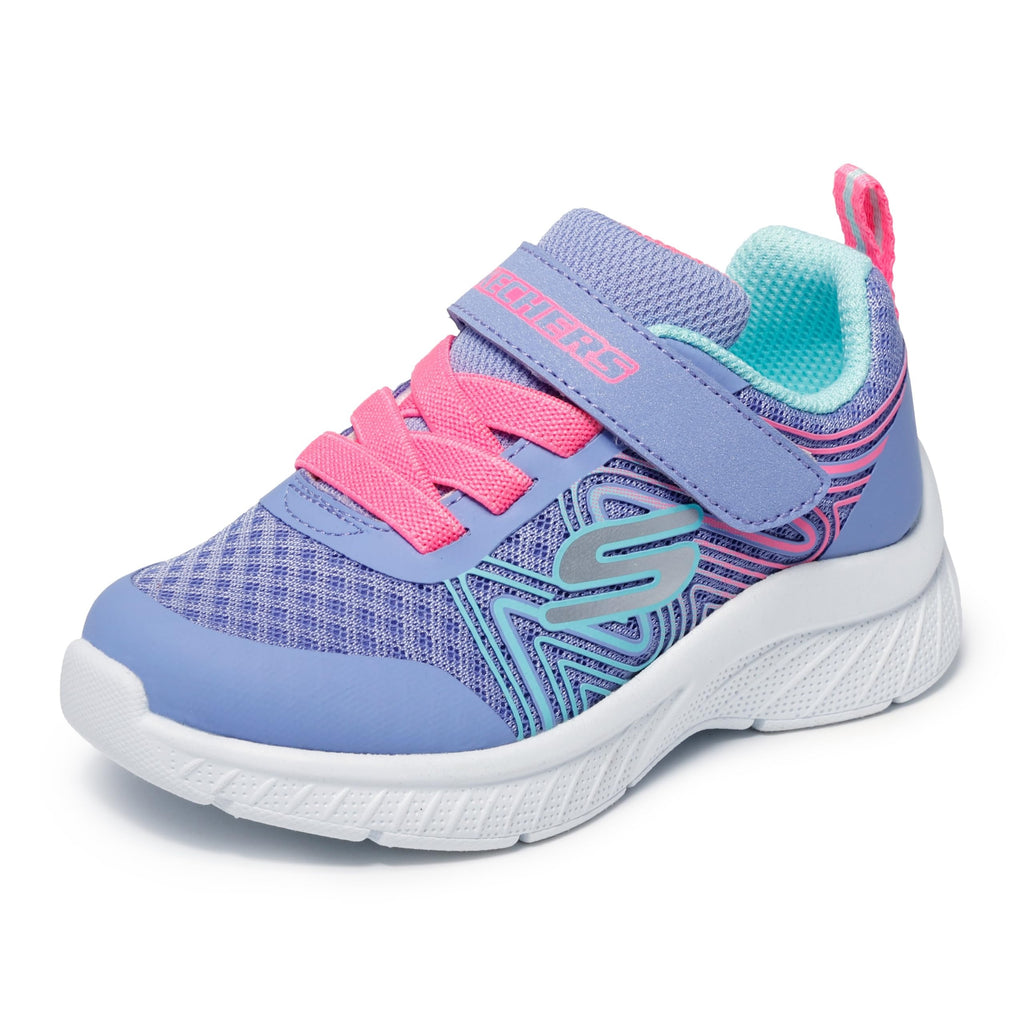 Skechers - Tenis Deportivos Skechers Girls' Microspec Advance con Cierre Adaptable y Lavables para Niña (Morado/Rosa) (Talla 21 - 36)