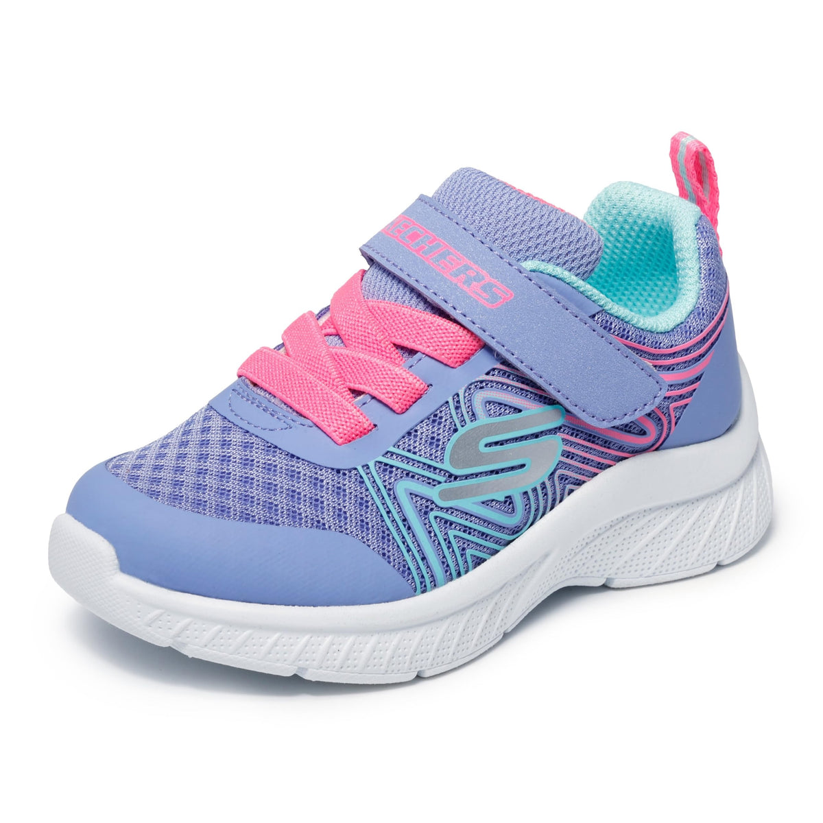 Skechers - Tenis Deportivos Skechers Girls' Microspec Advance con Cierre Adaptable y Lavables para Niña (Morado/Rosa) (Talla 21 - 36)