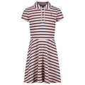 Tommy Hilfiger Vestido Polo Piqué Niña | Rayas Breton Rosa/Navy • Cuello Polo Ribete Picot • Falda Plisada