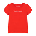 Tommy Hilfiger | Camiseta Manga Corta Logo Clásico Niña rojo - (2T, 3T, 5T, 6T, 7T, y 16T)