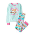Pijama 2 Piezas The Children's Place | 100% Algodón + S'mores Kawaii “Girls Have S'more Fun” + Greca | Niña Menta/Rosa (5T, 6T, 12T, 14T, y 16T)