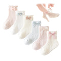 VIAOKUTH | Calcetines Bebé Niña Pack 6 Encaje Lazo Cosido Malla Transpirable Rosa Beige Blanco Verde