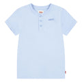 Levi's | Camiseta Henley Manga Corta Sólido Azul Serenidad Niño (4T, 5T, y 8-10T)