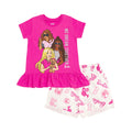 Conjunto de 2 Piezas Barbie – Camiseta Estilo Peplum y Shorts  (2T - 16)