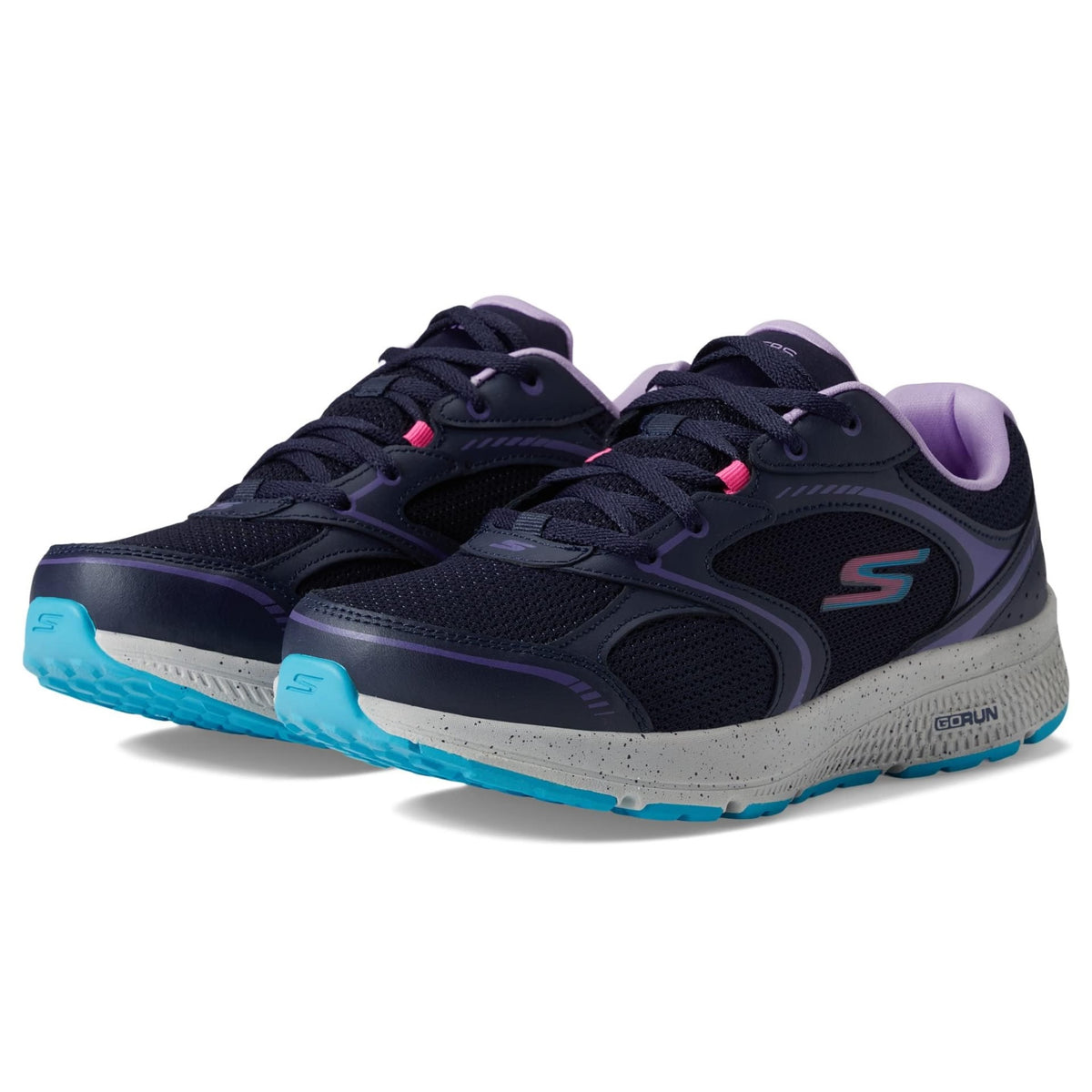 Skechers - Tenis Deportivos Go Run Consistent - Vivid Horizon con Amortiguación para Mujer (Azul Marino/Lavanda)  (Talla Adulta 35 - 41)