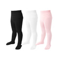 Pack 3 Mallas Punto Trenzado Cable Knit Mini Angel | Sin Costura + Algodón Peinado + Negro Blanco Rosa | Bebé Niña 0-6 Años