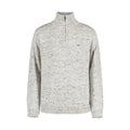 Suéter Half-Zip Calvin Klein | Gris Mélange + Logo CK | 100% Algodón | Niño (Solo 8T)