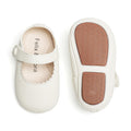 Zapatos de Vestir Antideslizantes de Suela Suave con Velcro para Bebé (Marfil Blanco) – Félix & Flora