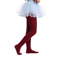 Mallas Nina 1 Par Opaco Ultra Suave Sin Costuras Nailon Elastano Vino Burdeos Baile Ballet (2 - 13T)