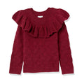 Amazon Essentials Suéter Niña | Rojo Frambuesa Volante Grande • Suave al Tacto • Manga Larga