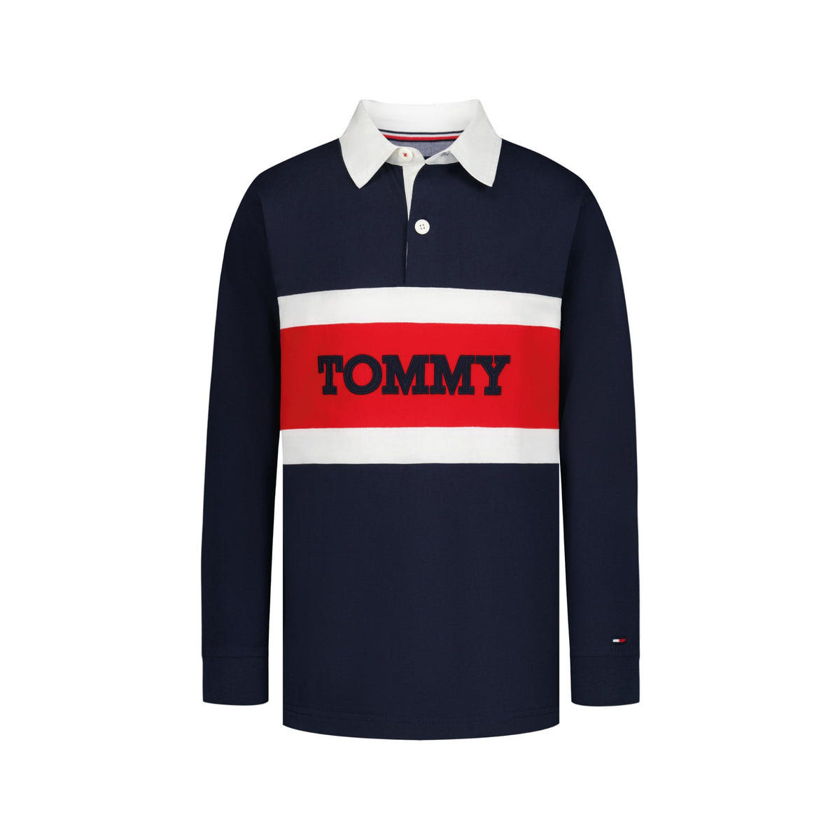 Tommy Hilfiger | Rugby Manga Larga College Stripe Azul Marino Niño (8T - 16T)