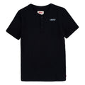 Levi's | Camiseta Henley Manga Corta Sólido Negro Niño (4T - 14T)