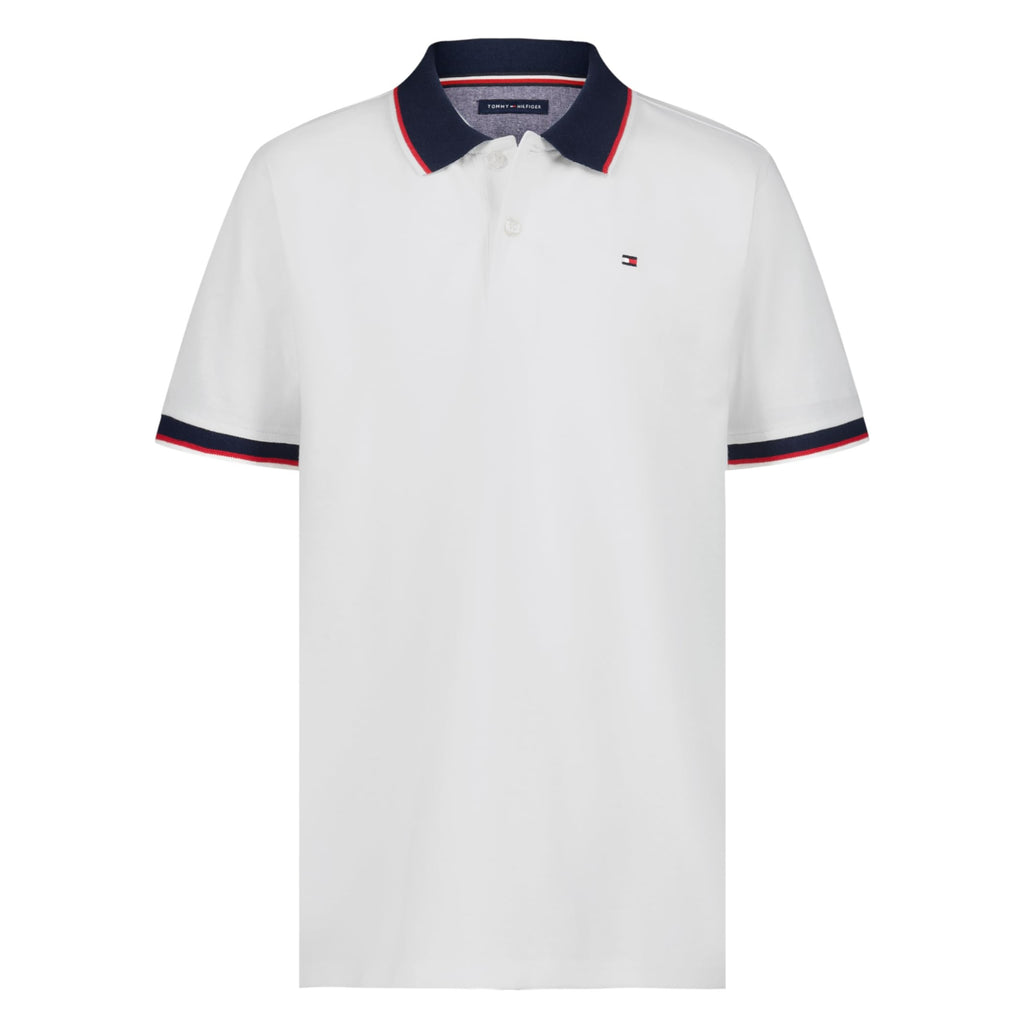 Tommy Hilfiger | Polo Piqué Manga Corta Tipped Blanco Niño (8T - 16T)