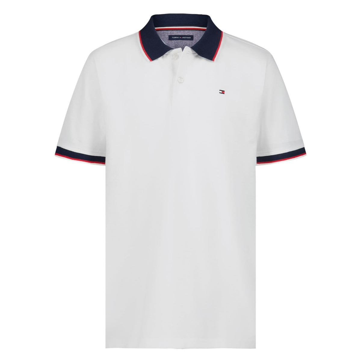 Tommy Hilfiger | Polo Piqué Manga Corta Tipped Blanco Niño (8T - 16T)