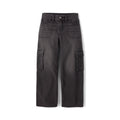 Jean Cargo Baggy The Children's Place | Thunder Wash Negro Carbón + Costuras Contraste + Bolsillos Cargo | Niña (4T - 16T)