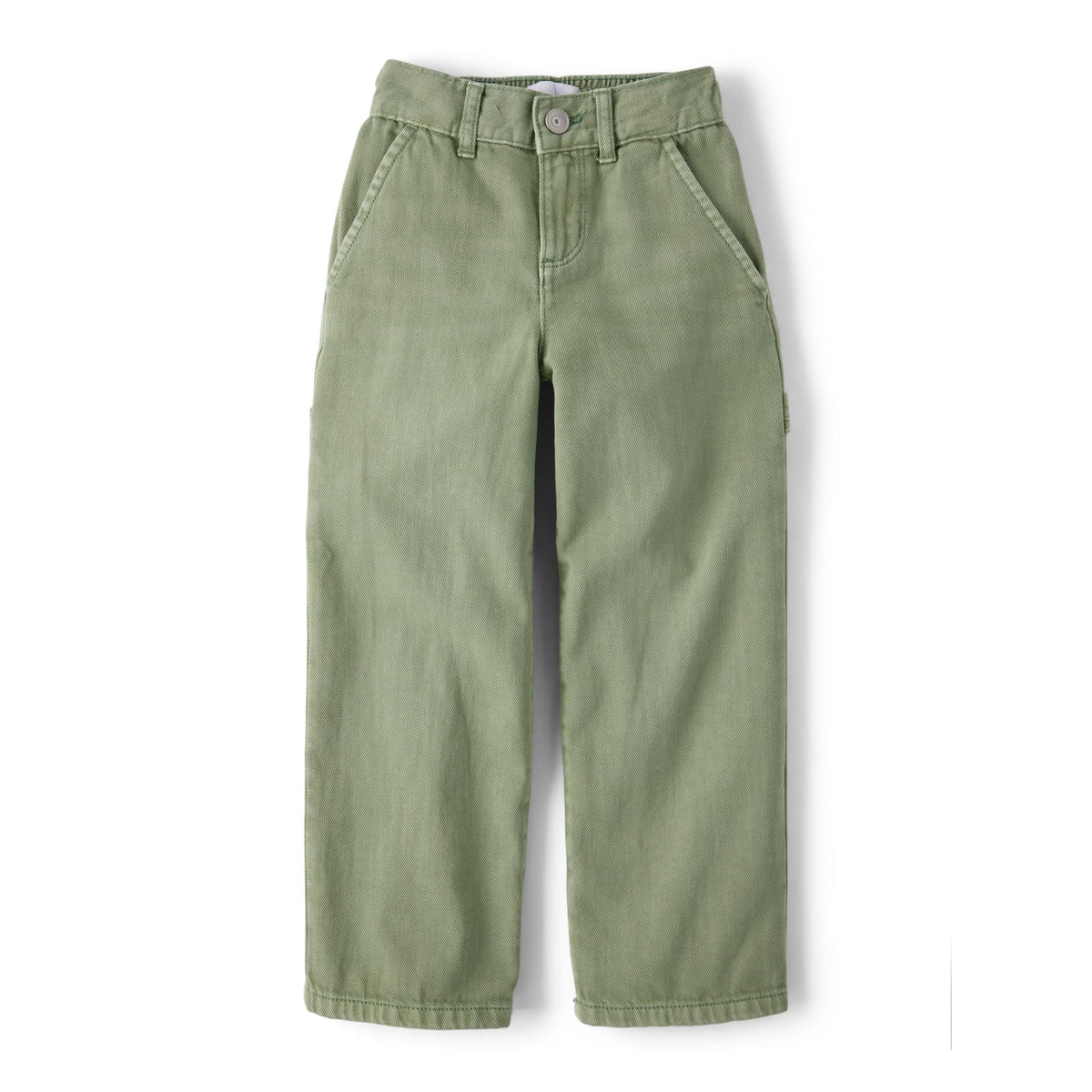 Jean Wide Leg The Children's Place | Verde Alcaparras + Bolsillo Utilitario Carpenter + 100% Algodón | Niña (4T - 16T)