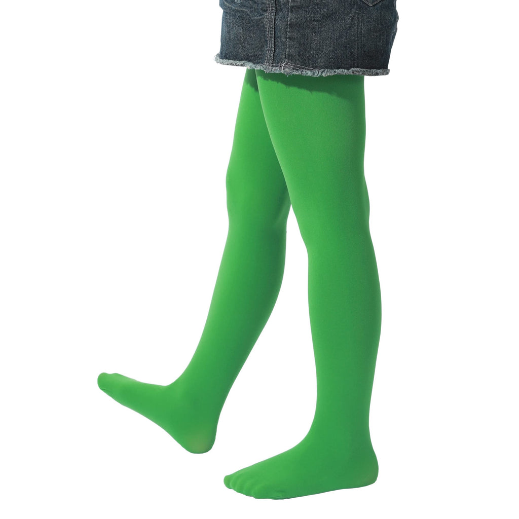 Mallas Ballet Nina 1 Par Opaco Ultra Suave Sin Costuras Nailon Elastano Verde Neon Lima Halloween Disfraz San Patricio  (2 - 13T)