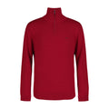 Suéter Half-Zip Calvin Klein | Mock-Neck Acanalado Rojo Carmesí + Logo CK | 100% Algodón | Niño (8T - 16T)