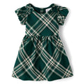 The Children's Place | Vestido Elegante Cuadros Escoceses Manga Farol Niña