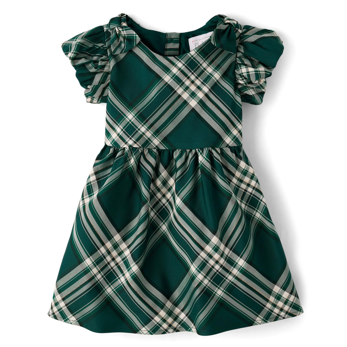 The Children's Place | Vestido Elegante Cuadros Escoceses Manga Farol Niña