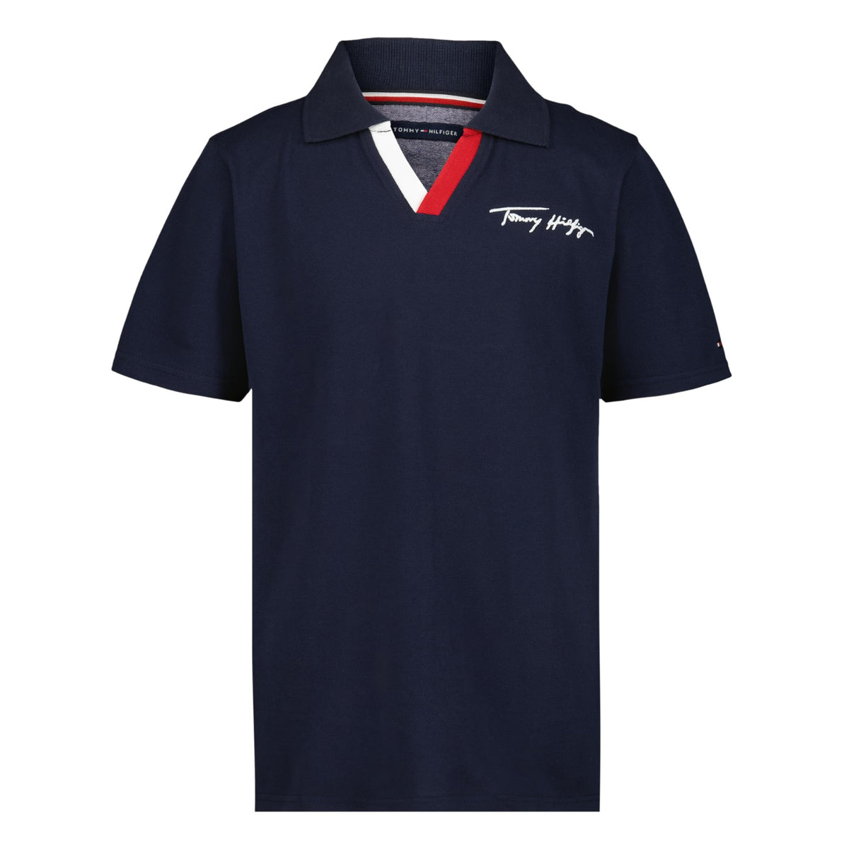Tommy Hilfiger | Polo Piqué Johnny Cuello en V Azul Marino Niño (8T - 16T)