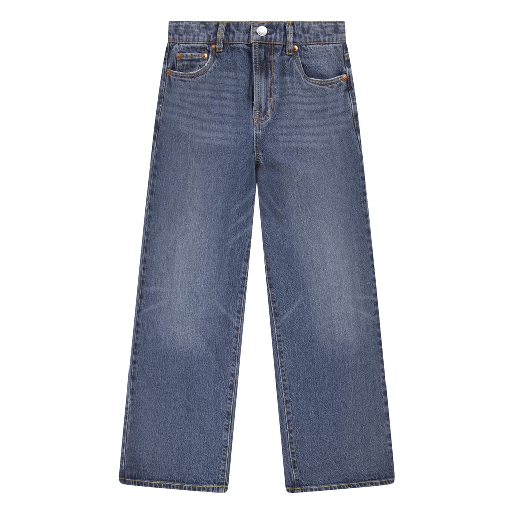Jean Wide Leg Tiro Alto Levi's | Pacific Highway + Costuras Doradas + Parche Cuero Icónico | Niña (7T - 16T)