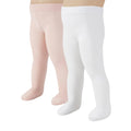 CALZITALY | Pantimedias Bebé Niña Pack 2 Microfibra 40 DEN Semiopacas Blanco Rosa