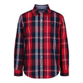 Tommy Hilfiger | Camisa Casual Manga Larga Cuadros Scooter Rojo Niño (8T)