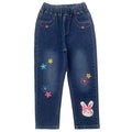 Jean para Niña con Bordado de Conejita y Flores