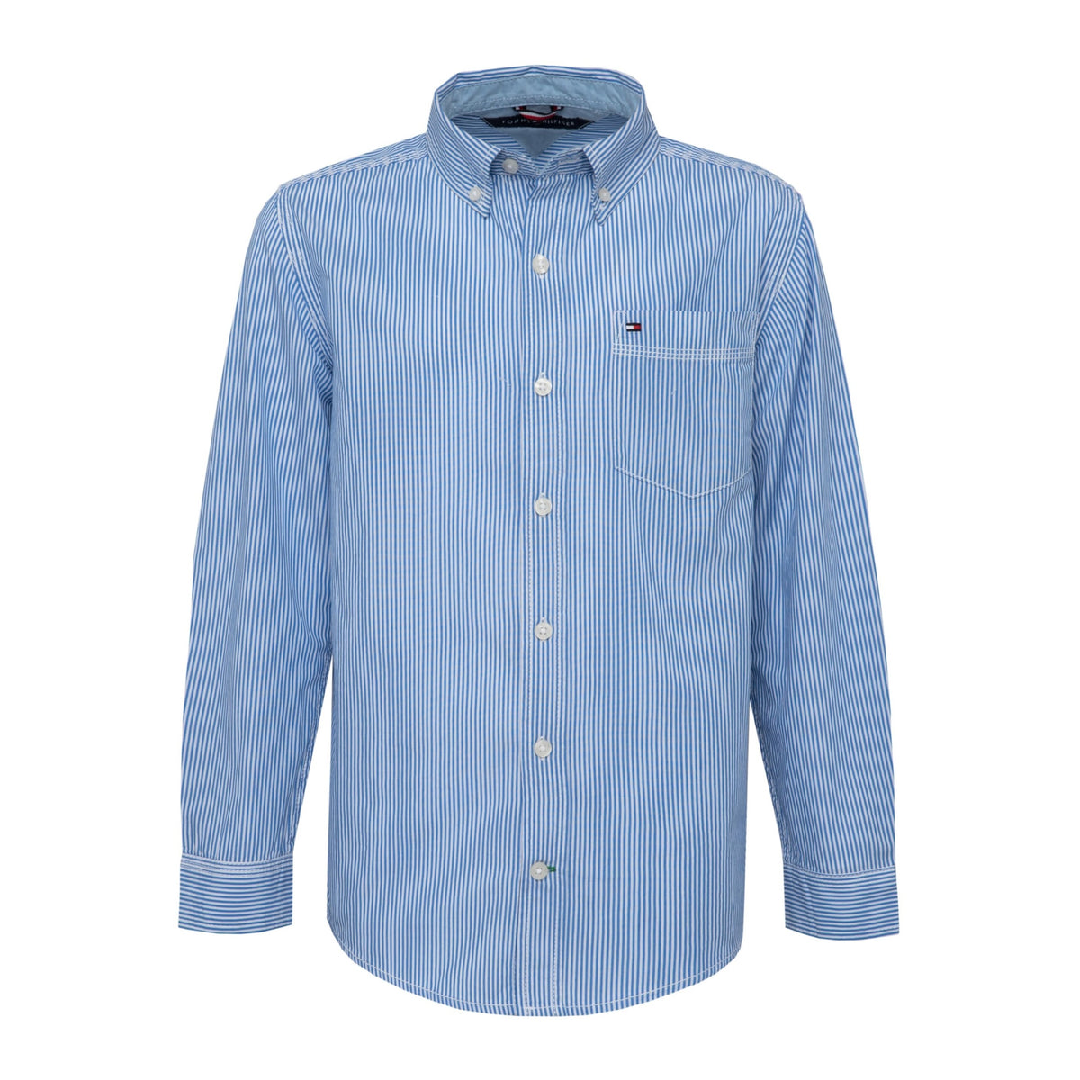 Tommy Hilfiger | Camisa Manga Larga Rayas Azul Niño (2T - 18T)
