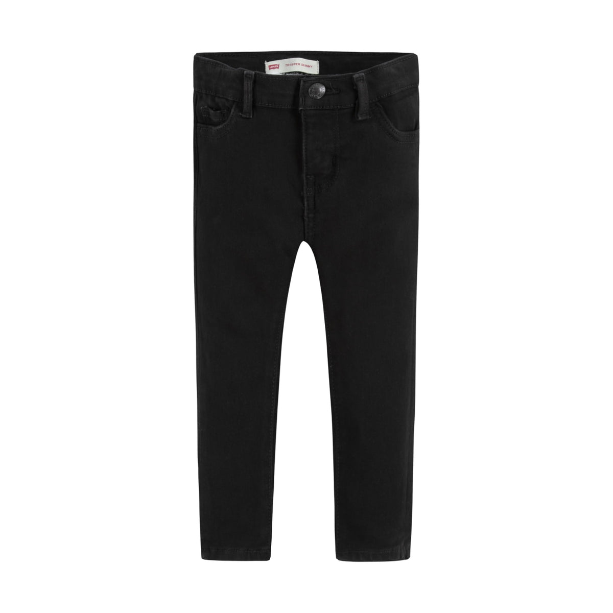 Jean 710 Super Skinny Levi's | Negro Puro + Parche Grafito + Denim Elástico + Cintura Ajustable | Niña (2T - 16T)