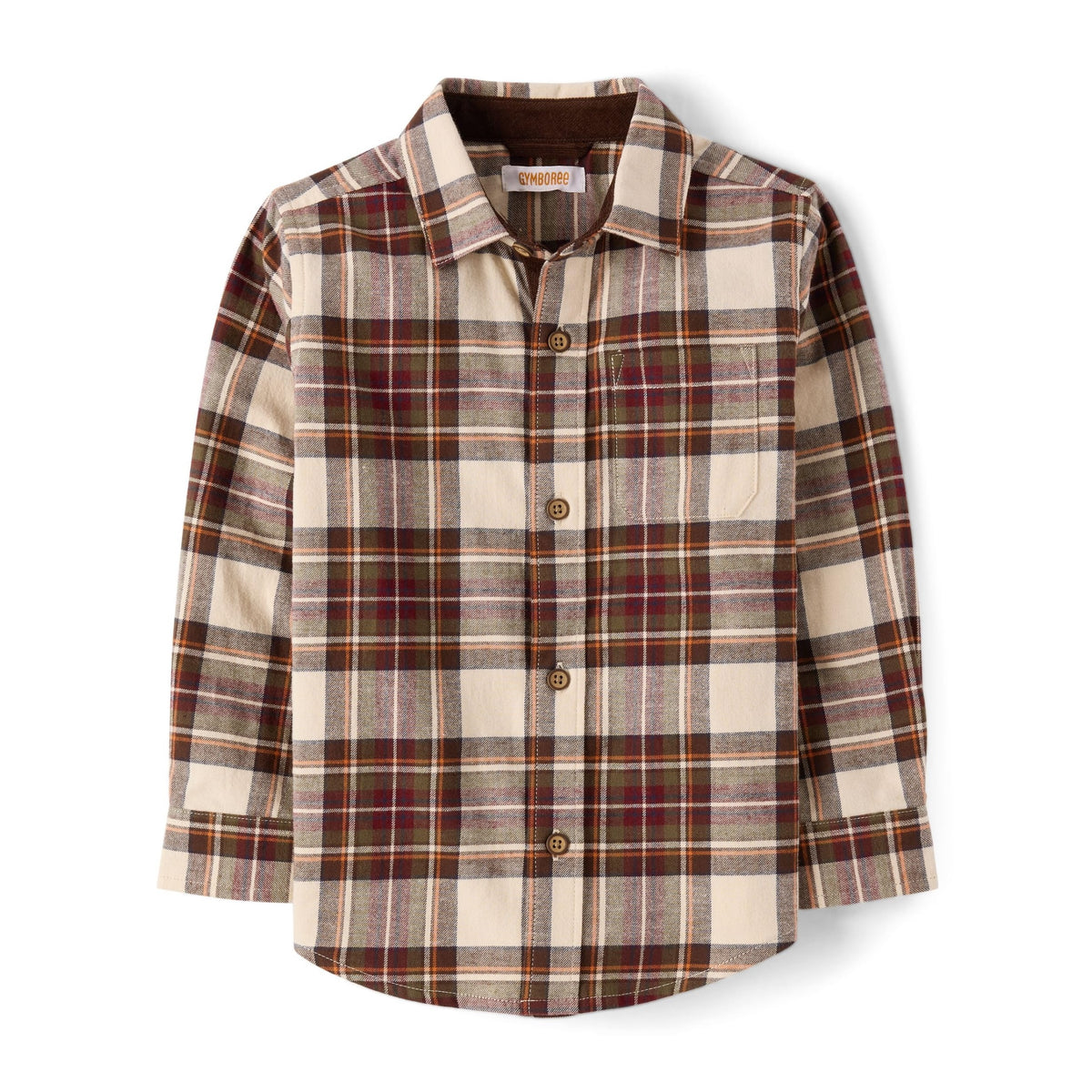 Gymboree Camisa de Franela Tartán Manga Larga Country Cream (12M - 12T)