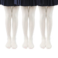 Medias Pantimedias Nina Pack 3 Pares Microfibra 50 Den Crema Blanco Alta Elasticidad Comunion Pascua Boda Formal (2-13T))