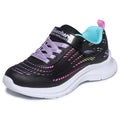 Skechers - Tenis Deportivos Repelentes al Agua Girls' Microspec Advance con Cierre Adaptable para Niña (Negro/Multicolor) (Talla 27 - 36)