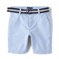 The Children's Place Short Chino Azul Cielo con Cinturón Niño | Sarga Algodón • Botón + Cremallera