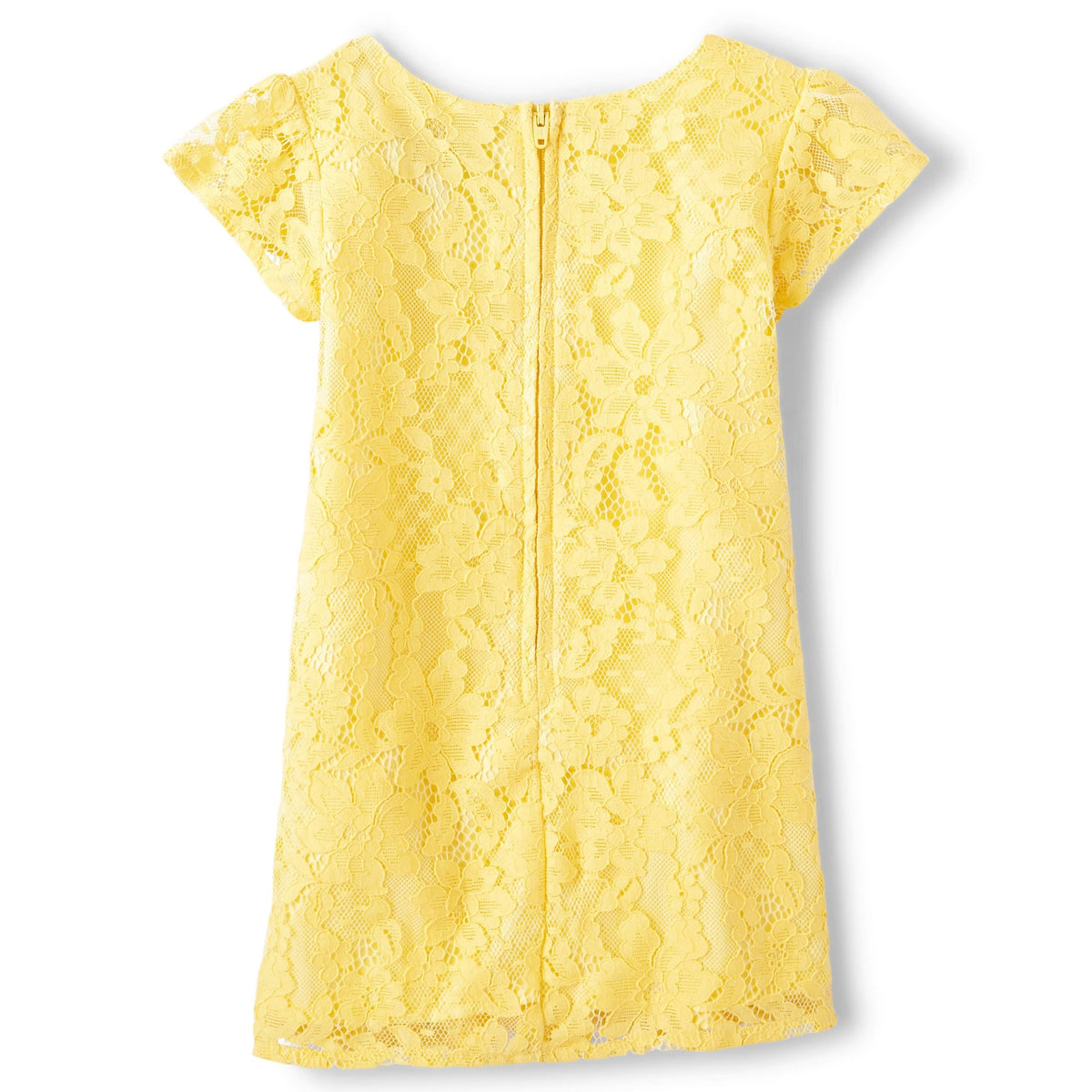 The Children's Place | Vestido Elegante Encaje Amarillo Manga Corta Niña Pequeña