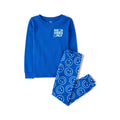 Pijama 2 Piezas The Children's Place | 100% Algodón + “Good Vibes Only” Smiley + All-Over | Unisex Azul Royal (4T - 16T)