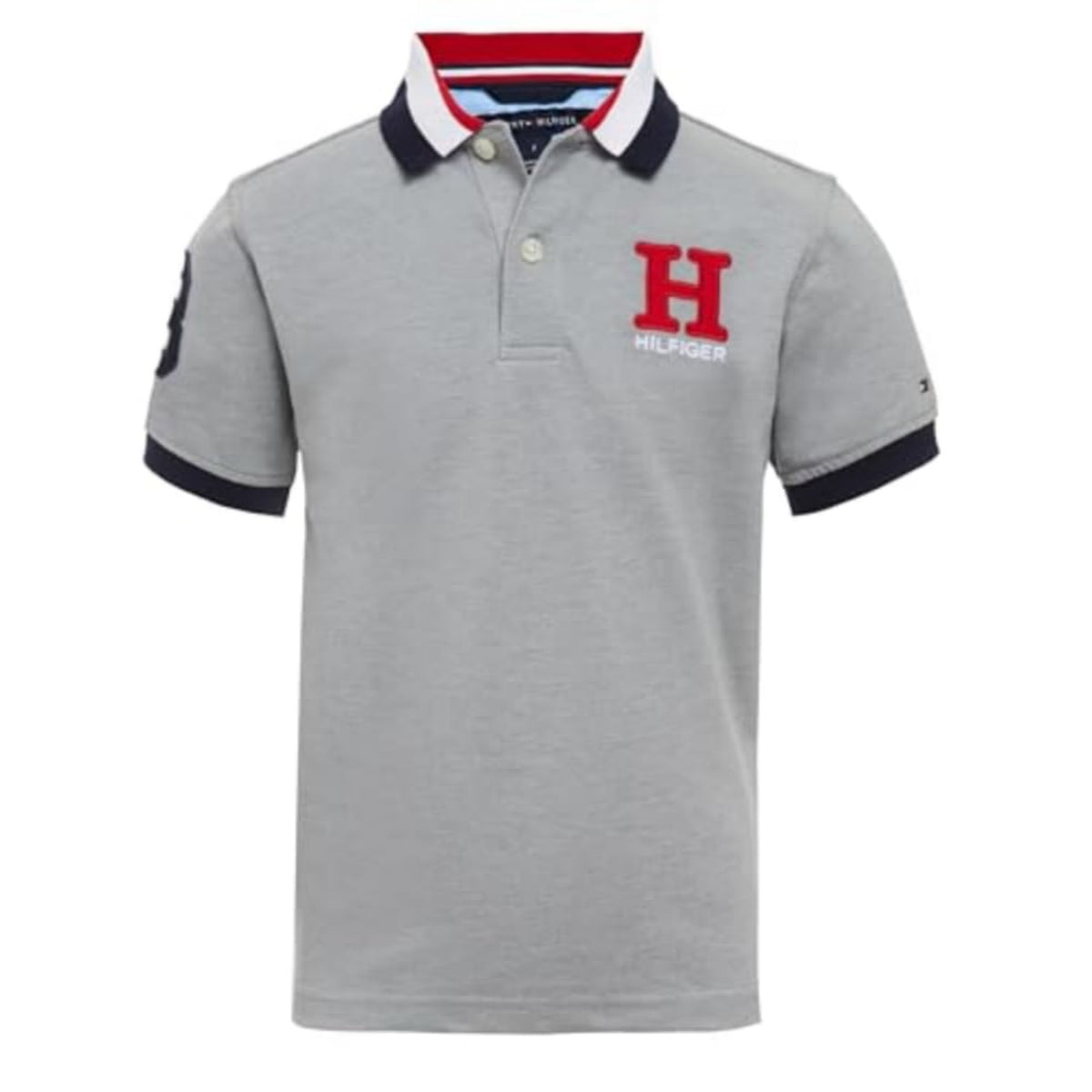 Tommy Hilfiger | Polo Piqué Matt Premium Manga Corta Gris Jaspeado Niño (2T - 7T)